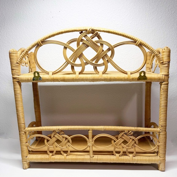 Vintage Ratan Wicker Wall or Table Top Shelf - Picture 7 of 14